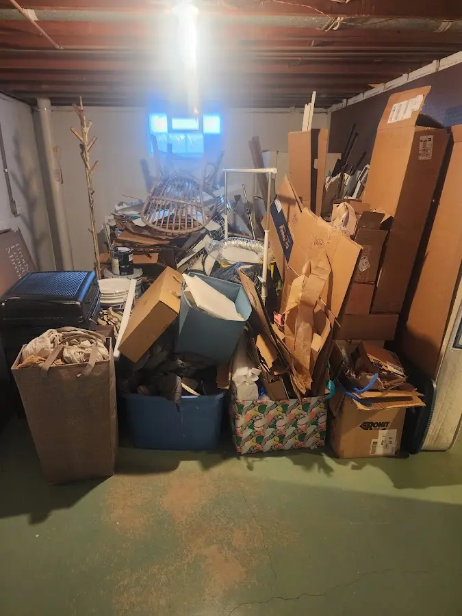 Roll-off dumpster container at job site for 4 Yard Dumpster Rental in Mifflinburg